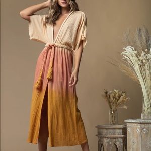 Tulum style ombre cotton maxi dress